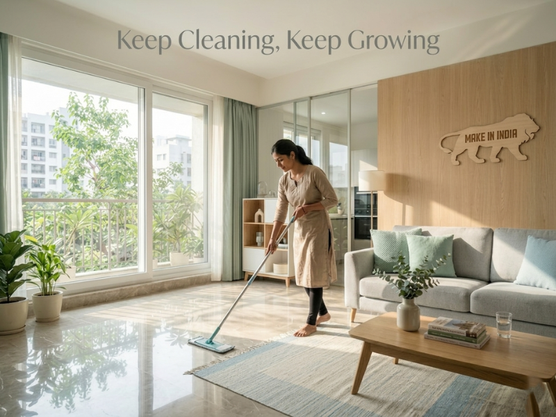 Home cleaning with floor cleaner