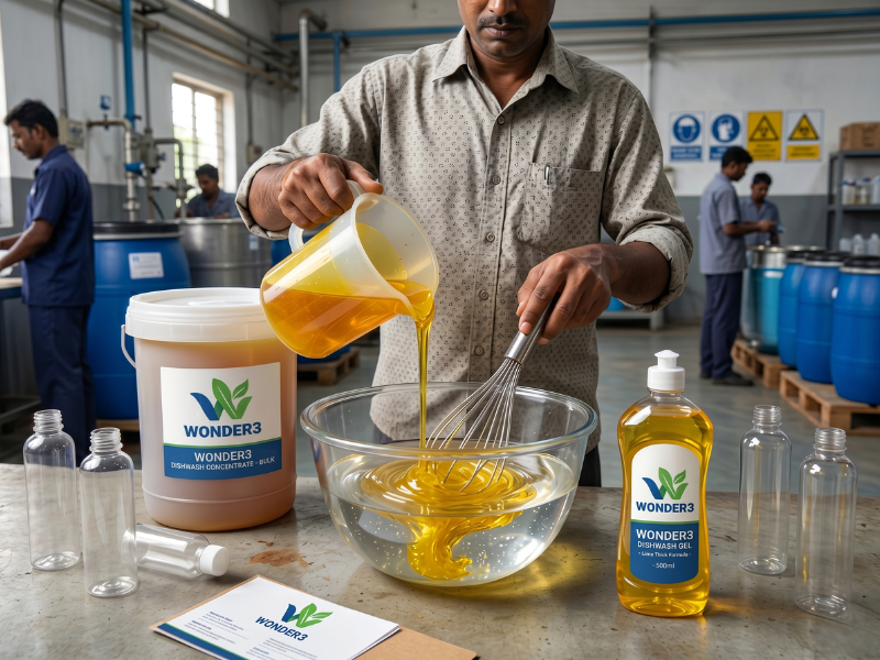 Liquid cleaner mixing process